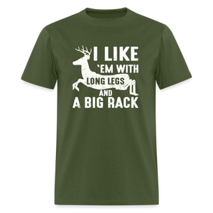 I Like 'Em With Long Legs And A Big Rack Funny Classic T-Shirt - military green