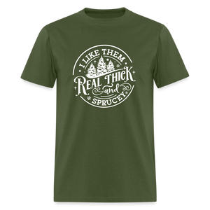 I like them real thick and sprucy Funny Christmas Classic T-Shirt - military green