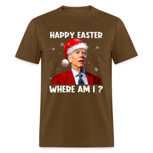 Happy Easter - Where am I? Funny Christmas Classic T-Shirt - brown