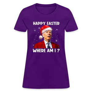 Happy Easter - Where am I? Funny Christmas Women's T-Shirt - purple