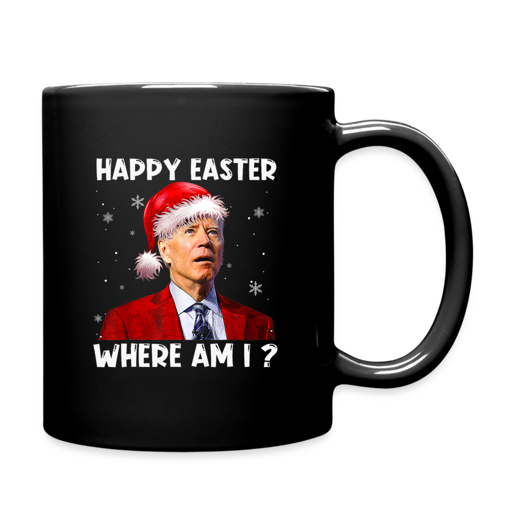 Happy Easter - Where am I? Funny Christmas Full Color Mug - black