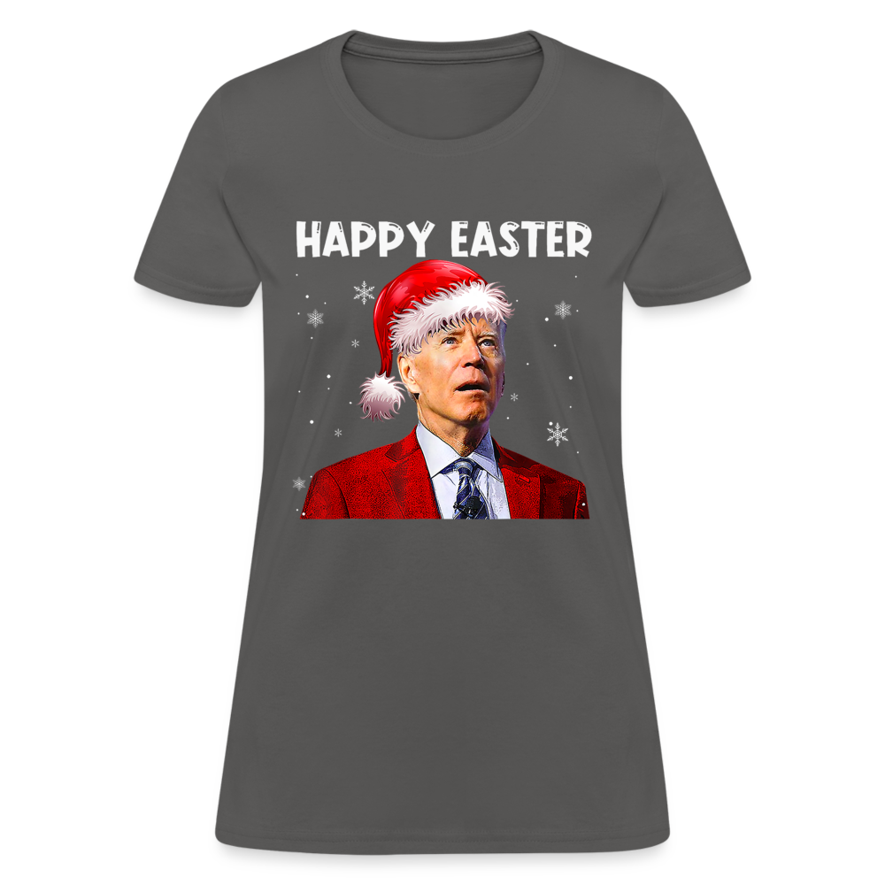 Happy Easter Funny Christmas Women's T-Shirt - charcoal