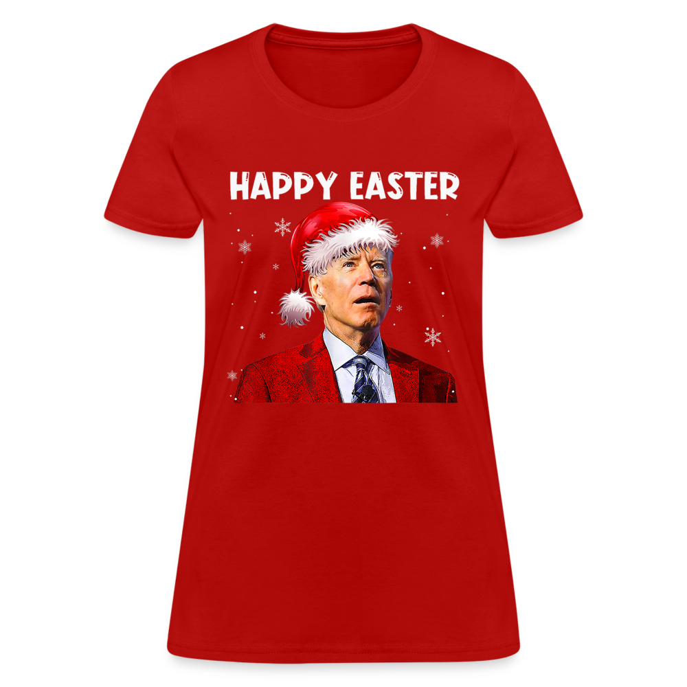 Happy Easter Funny Christmas Women's T-Shirt - red