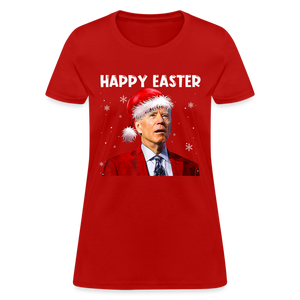 Happy Easter Funny Christmas Women's T-Shirt - red