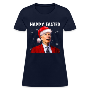 Happy Easter Funny Christmas Women's T-Shirt - navy