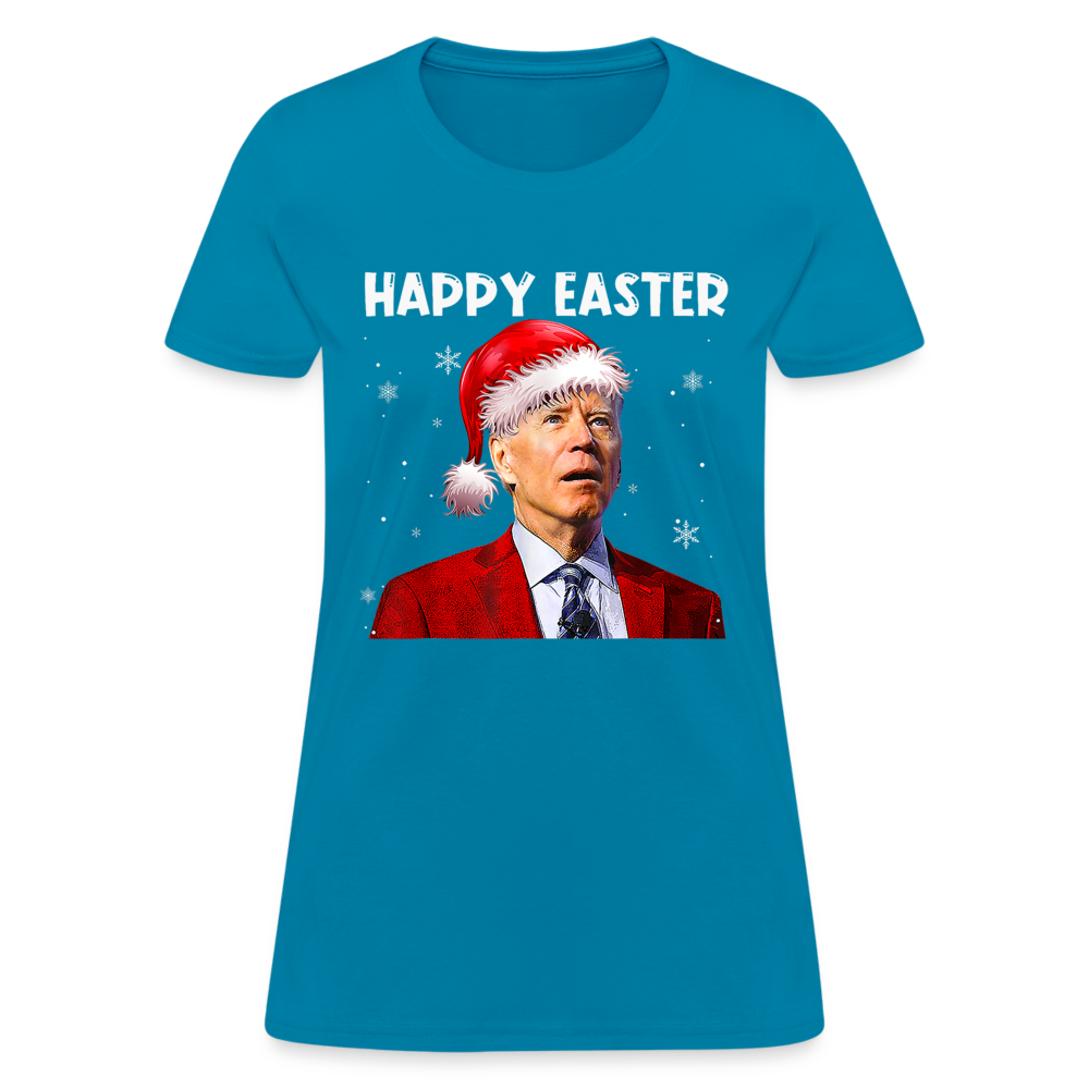 Happy Easter Funny Christmas Women's T-Shirt - turquoise