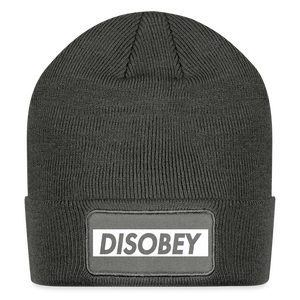 Disobey Patch Beanie - charcoal grey