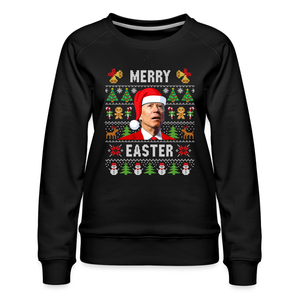 Merry Easter Funny Biden Christmas Women’s Premium Sweatshirt - black