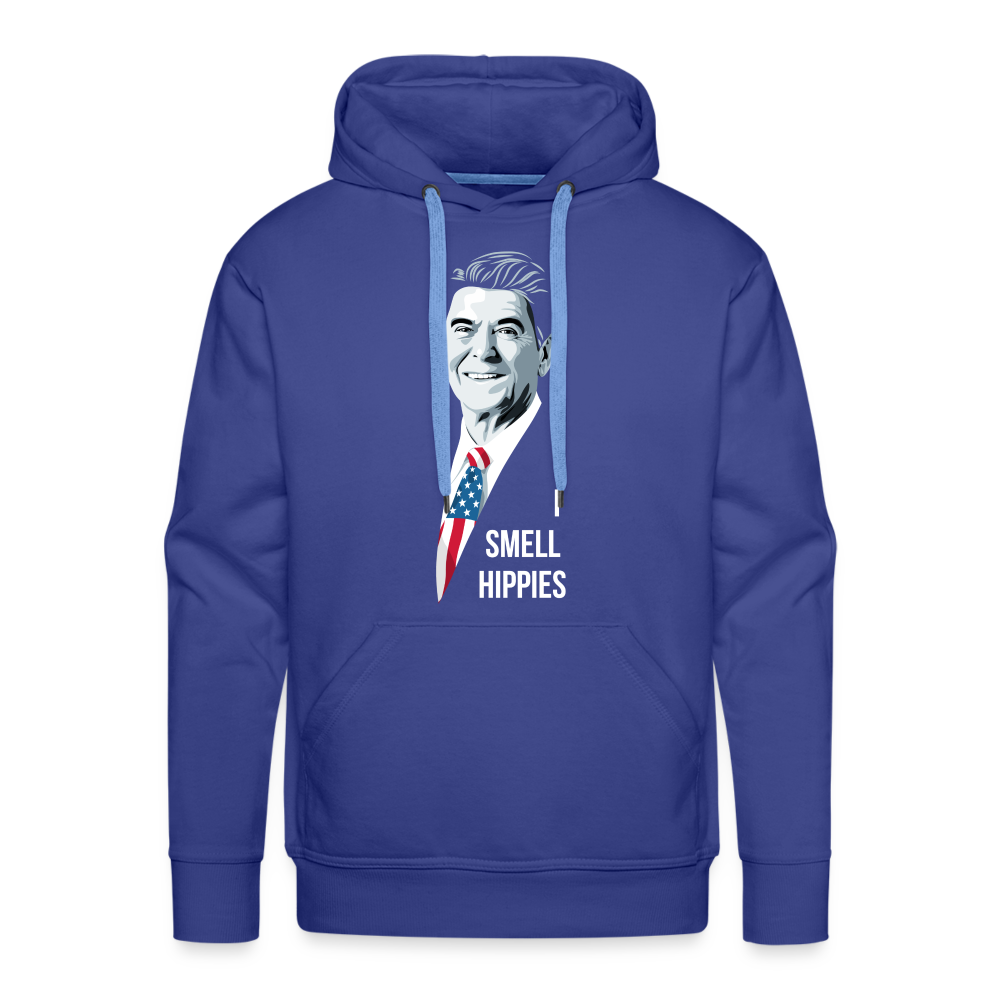 I Smell Hippies | Funny Ronald Reagan Men’s Premium Hoodie - royal blue