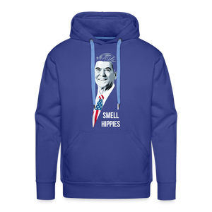 I Smell Hippies | Funny Ronald Reagan Men’s Premium Hoodie - royal blue