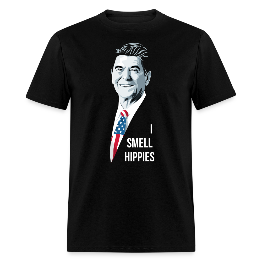 I Smell Hippies | Funny Ronald Reagan Classic T-Shirt - black