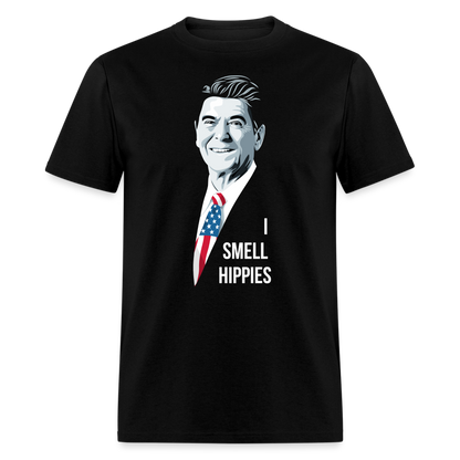 I Smell Hippies | Funny Ronald Reagan Classic T-Shirt - black