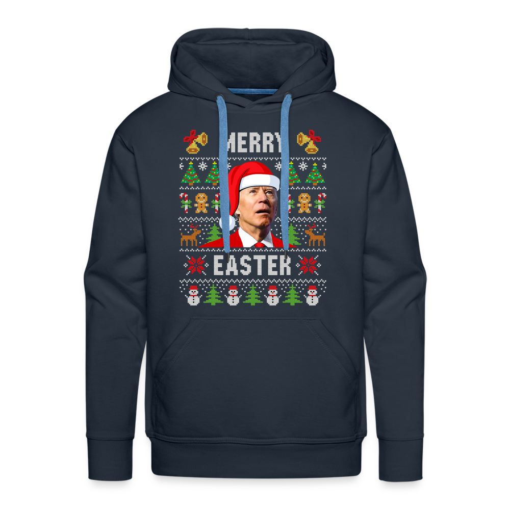 Merry Easter Funny Christmas Men’s Premium Hoodie - navy