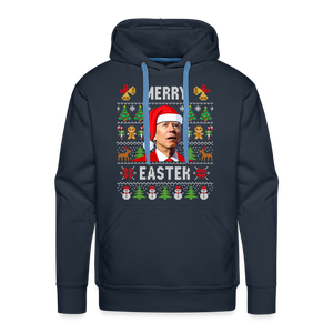 Merry Easter Funny Christmas Men’s Premium Hoodie - navy