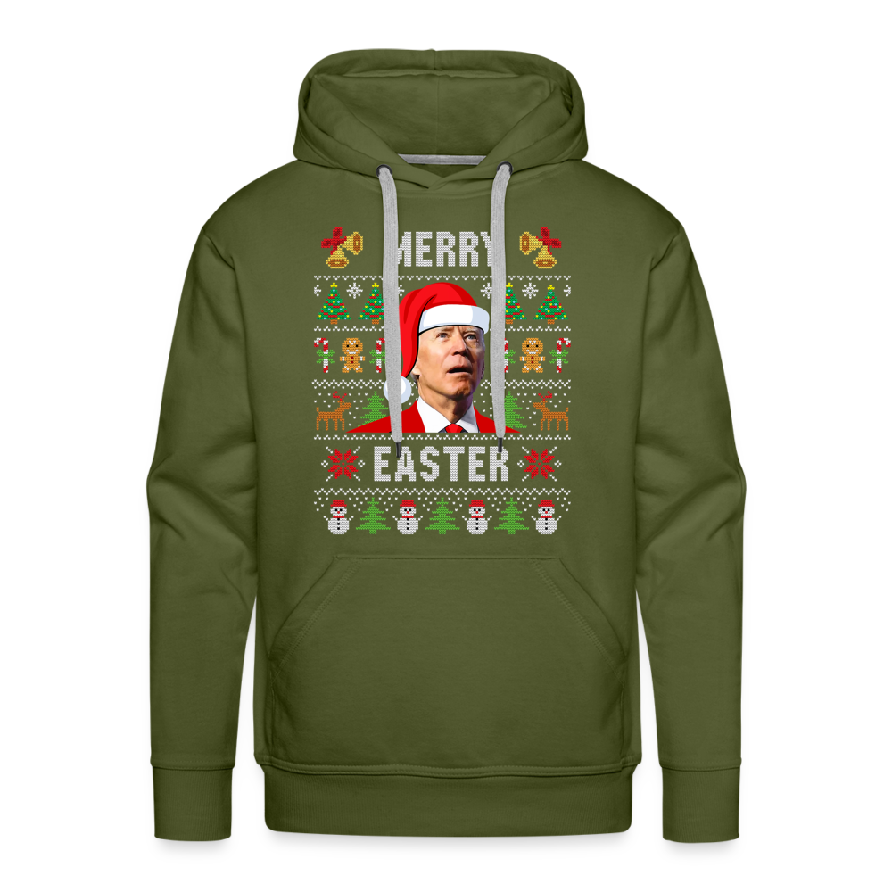 Merry Easter Funny Christmas Men’s Premium Hoodie - olive green