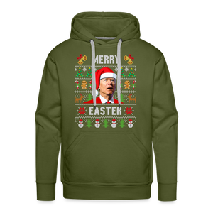 Merry Easter Funny Christmas Men’s Premium Hoodie - olive green