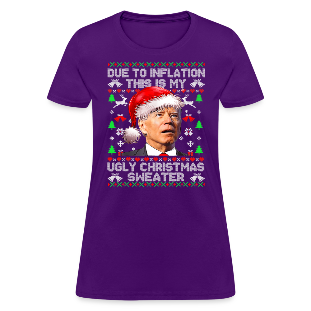 Due To Inflation This Is My Ugly Christmas Sweater Women's T-Shirt - purple