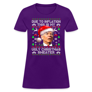 Due To Inflation This Is My Ugly Christmas Sweater Women's T-Shirt - purple