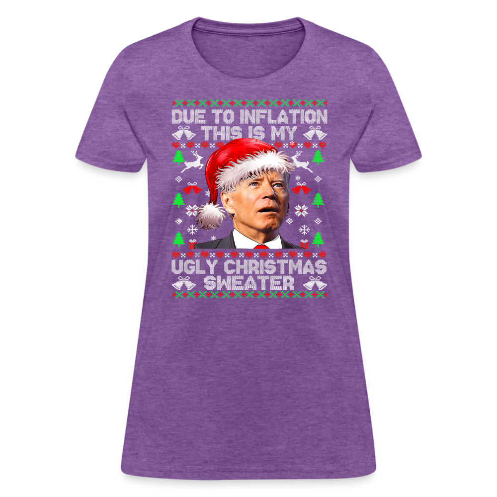 Due To Inflation This Is My Ugly Christmas Sweater Women's T-Shirt - purple heather