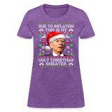 Due To Inflation This Is My Ugly Christmas Sweater Women's T-Shirt - purple heather