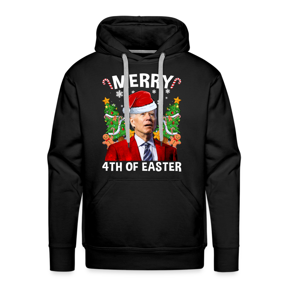 Merry 4th Of Easter Funny Biden Christmas Men’s Premium Hoodie - black