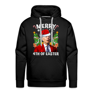 Merry 4th Of Easter Funny Biden Christmas Men’s Premium Hoodie - black