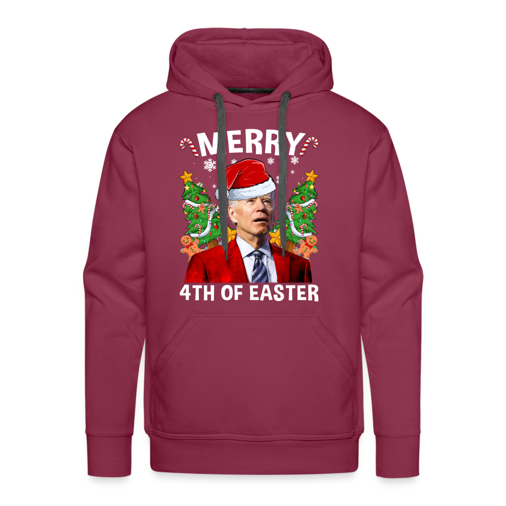 Merry 4th Of Easter Funny Biden Christmas Men’s Premium Hoodie - burgundy