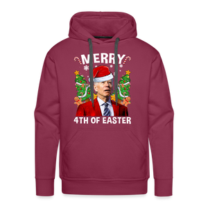 Merry 4th Of Easter Funny Biden Christmas Men’s Premium Hoodie - burgundy