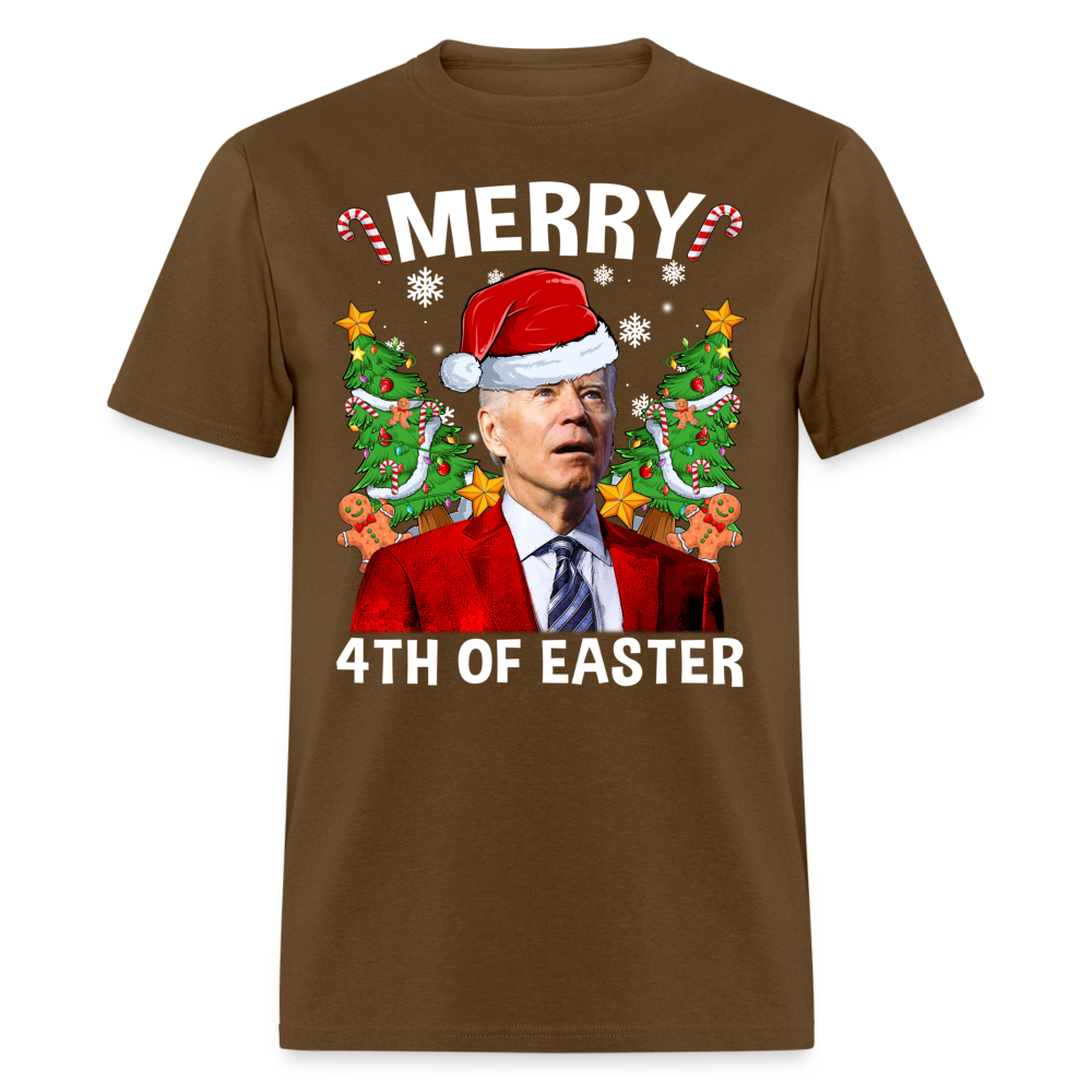 Merry 4th Of Easter Funny Biden Christmas Classic T-Shirt - brown