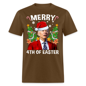 Merry 4th Of Easter Funny Biden Christmas Classic T-Shirt - brown