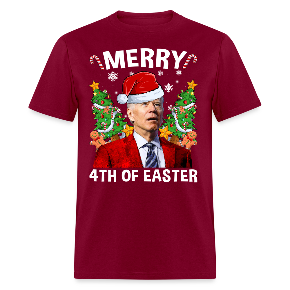 Merry 4th Of Easter Funny Biden Christmas Classic T-Shirt - burgundy