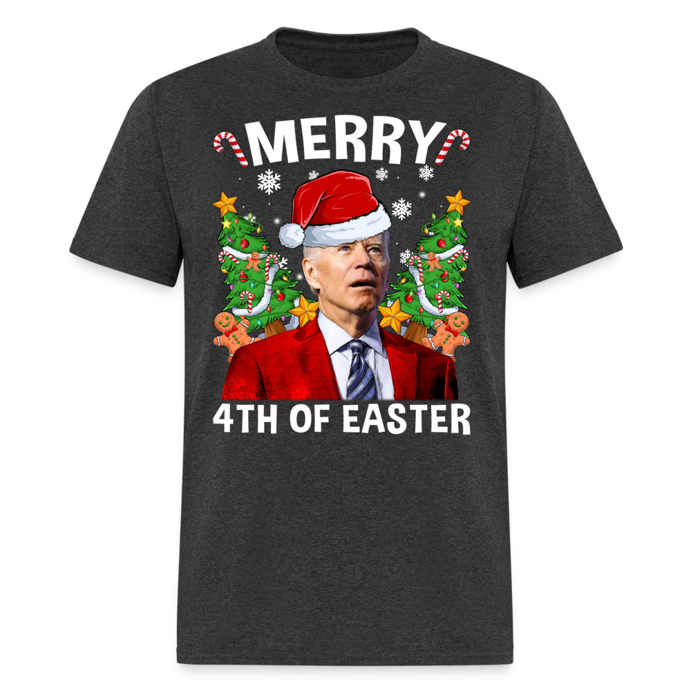 Merry 4th Of Easter Funny Biden Christmas Classic T-Shirt - heather black