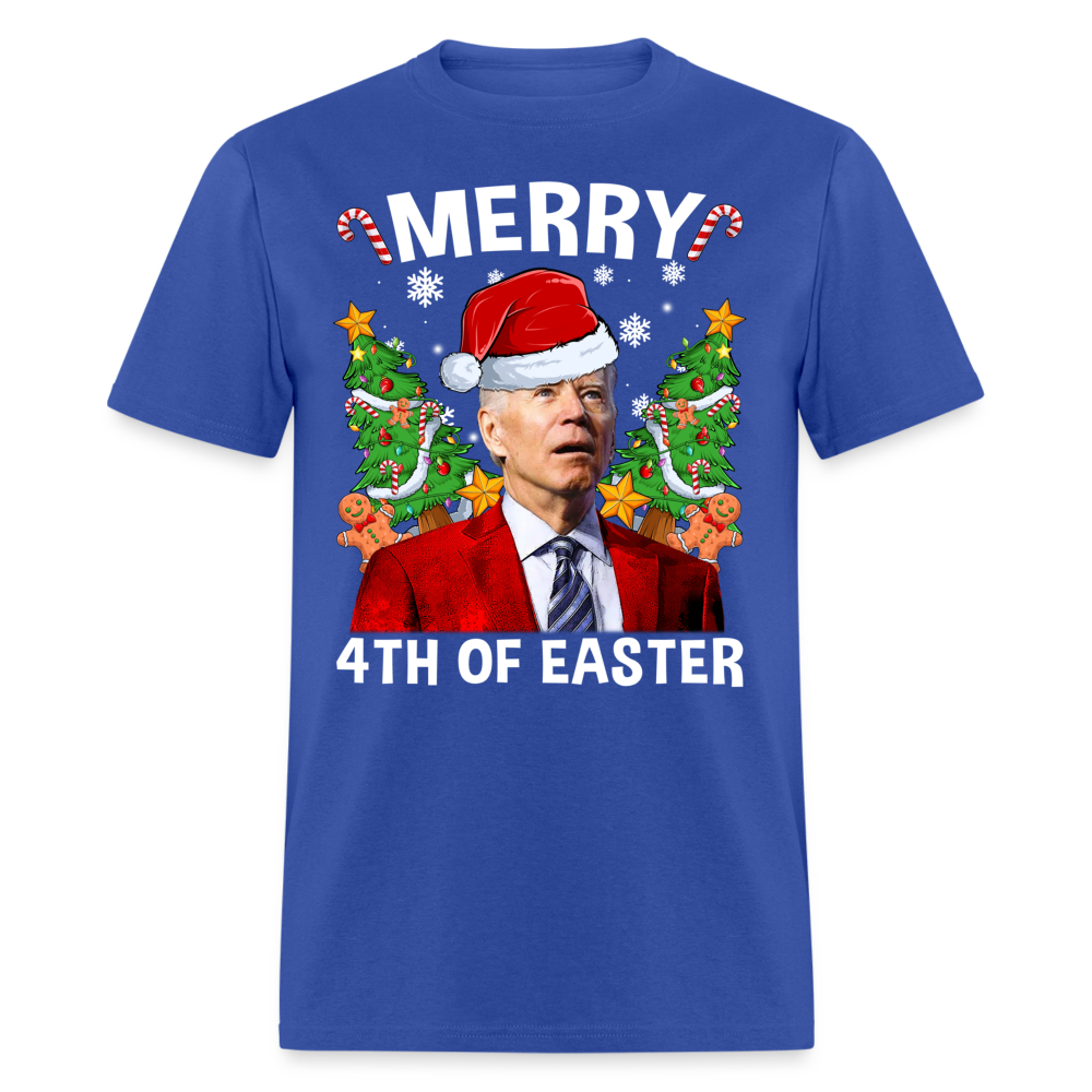 Merry 4th Of Easter Funny Biden Christmas Classic T-Shirt - royal blue