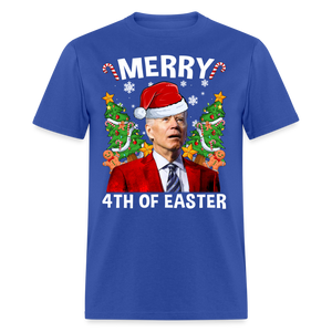 Merry 4th Of Easter Funny Biden Christmas Classic T-Shirt - royal blue