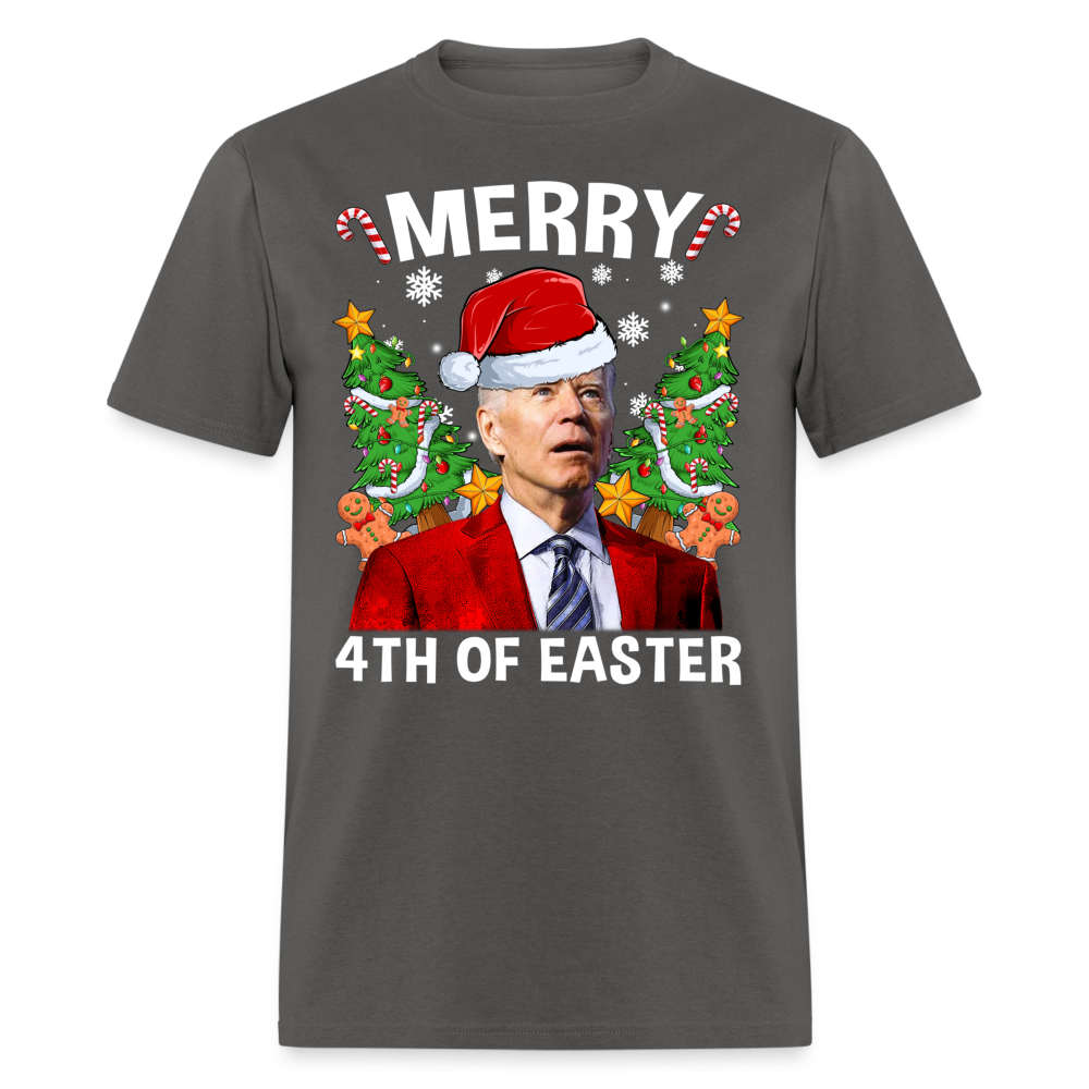 Merry 4th Of Easter Funny Biden Christmas Classic T-Shirt - charcoal