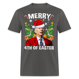 Merry 4th Of Easter Funny Biden Christmas Classic T-Shirt - charcoal