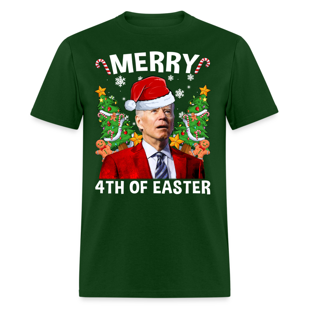 Merry 4th Of Easter Funny Biden Christmas Classic T-Shirt - forest green