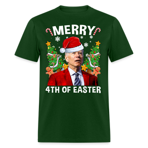 Merry 4th Of Easter Funny Biden Christmas Classic T-Shirt - forest green