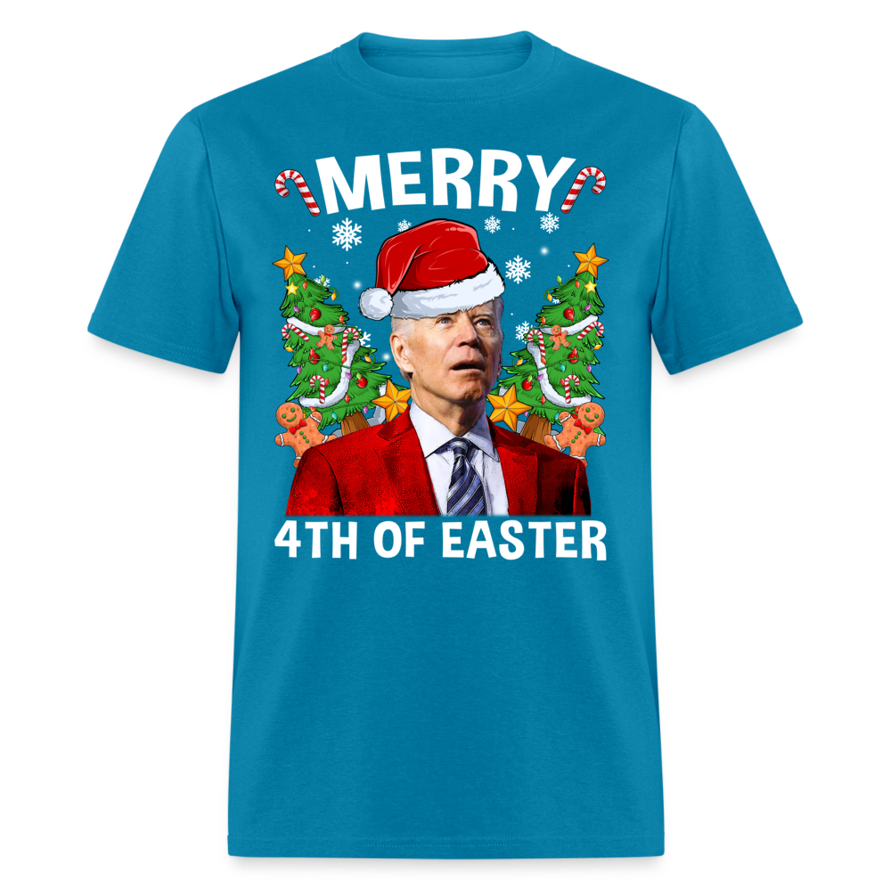 Merry 4th Of Easter Funny Biden Christmas Classic T-Shirt - turquoise