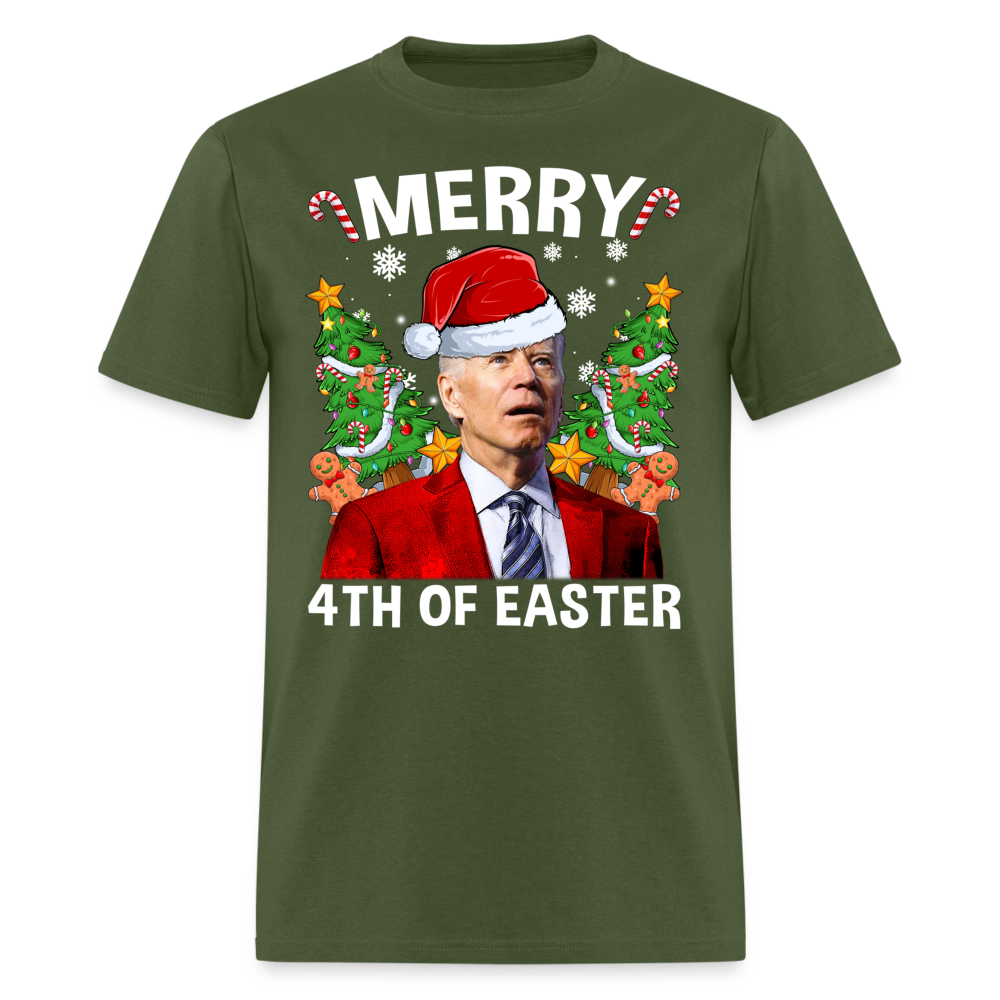 Merry 4th Of Easter Funny Biden Christmas Classic T-Shirt - military green