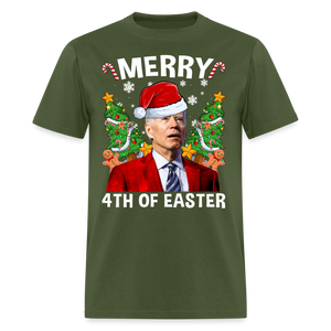 Merry 4th Of Easter Funny Biden Christmas Classic T-Shirt - military green