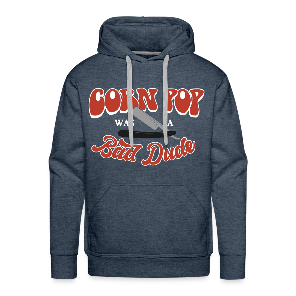 Corn Pop Was a Bad Dude Men’s Premium Hoodie - heather denim