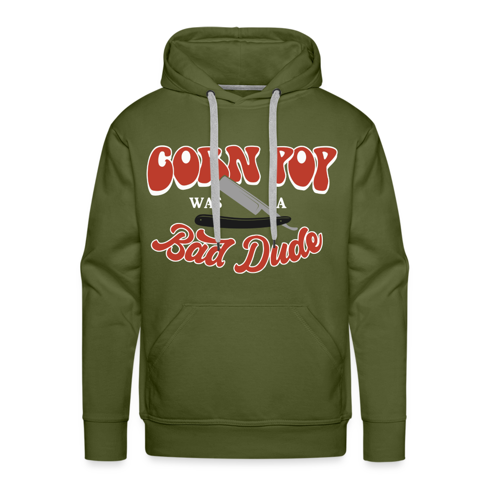 Corn Pop Was a Bad Dude Men’s Premium Hoodie - olive green