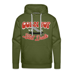 Corn Pop Was a Bad Dude Men’s Premium Hoodie - olive green