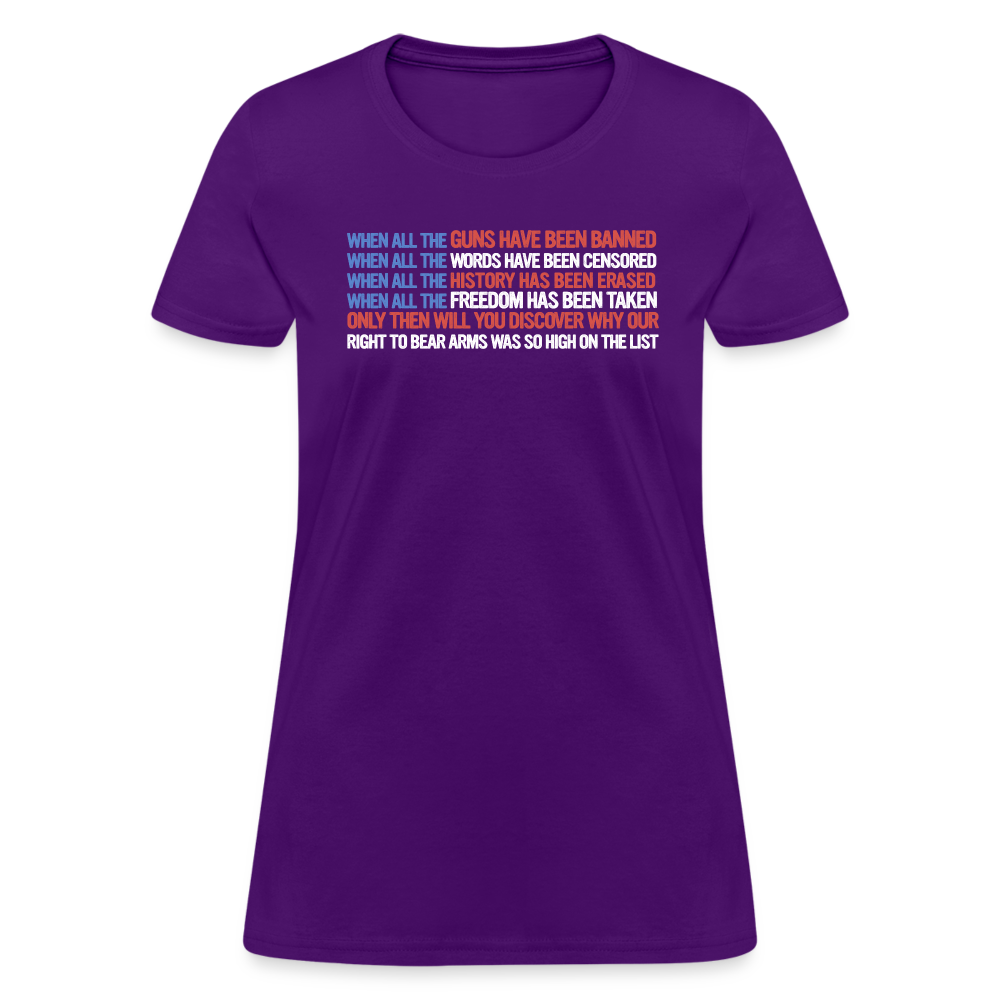 When All The Guns Have Been Banned Women's T-Shirt - purple