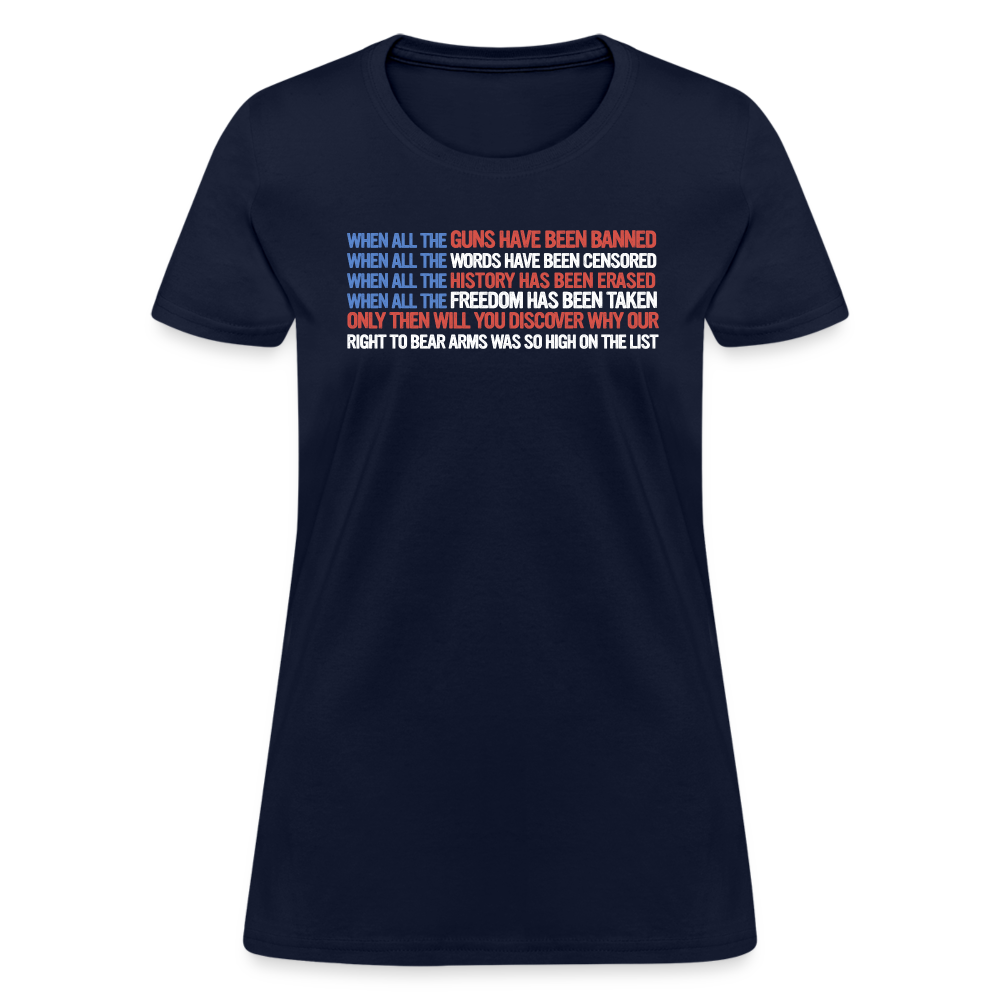 When All The Guns Have Been Banned Women's T-Shirt - navy