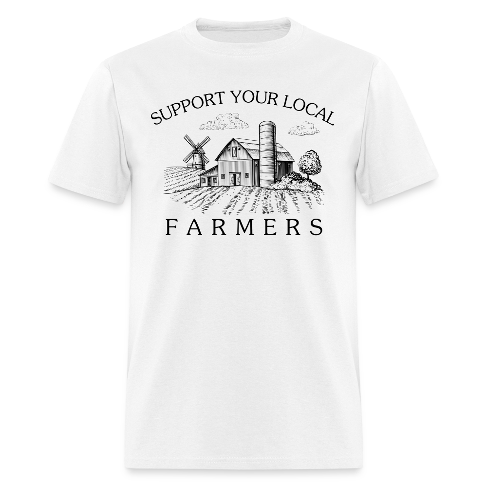 Support Your Local Farmers Unisex Classic T-Shirt - white