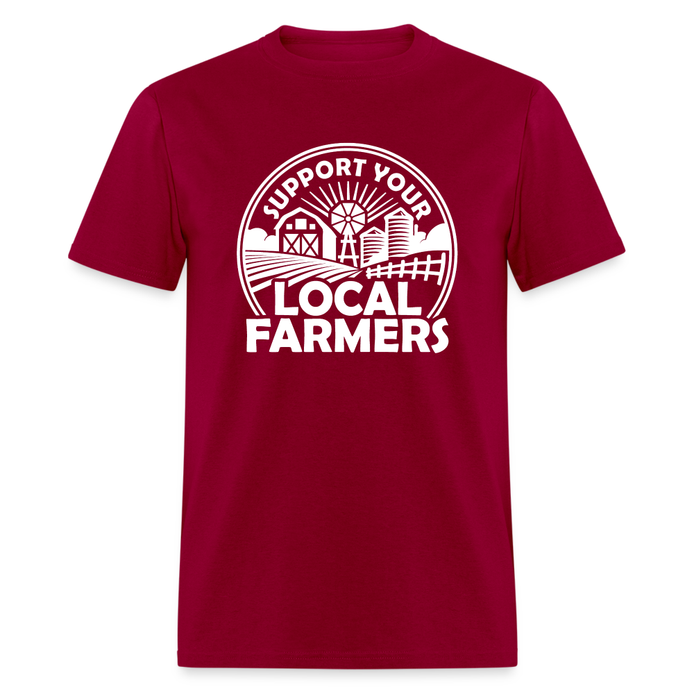 Support Your Local Farmers Unisex Classic T-Shirt - dark red