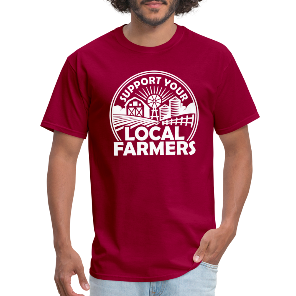 Support Your Local Farmers Unisex Classic T-Shirt - dark red