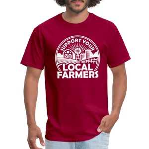 Support Your Local Farmers Unisex Classic T-Shirt - dark red